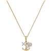 Image 1 : 0.08 CTW Diamond Heart Cross Anchor Pendant 10KT Yellow Gold - REF-13M4H