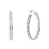 Image 1 : 1 CTW Diamond Single Row In/Out Endless Hoop Earrings 14KT White Gold - REF-109K4W