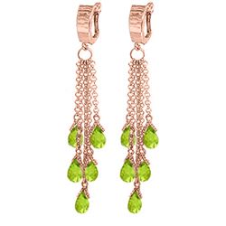 Genuine 7.3 ctw Peridot Earrings Jewelry 14KT Rose Gold - REF-62X3M