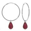 Image 1 : Genuine 6.6 ctw Ruby Earrings Jewelry 14KT White Gold - REF-26M7T