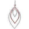 Image 1 : 0.30 CTW Diamond Triple Nested Oval Pendant 10KT Rose Gold - REF-28K4W