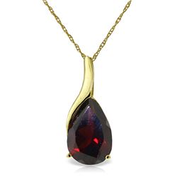 Genuine 4.7 ctw Garnet Necklace Jewelry 14KT Yellow Gold - REF-34K7V