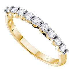 0.50 CTW Diamond Single Row Wedding Ring 14KT Yellow Gold - REF-44F9N