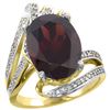 Image 1 : Natural 6.78 ctw garnet & Diamond Engagement Ring 14K Yellow Gold - REF-101H5W