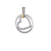 Image 1 : 0.20 CTW Diamond Circle & Nested Heart Love Pendant 10KT Two-tone Gold - REF-14H9M