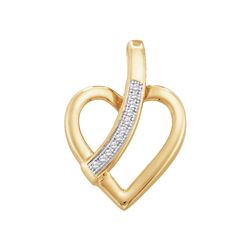 0.03 CTW Diamond Heart Love Pendant 10KT Yellow Gold - REF-8N9F