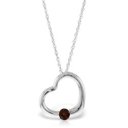 Genuine 0.25 ctw Garnet Necklace Jewelry 14KT White Gold - REF-29N2R