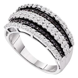 0.82 CTW Black Color Diamond Fashion Ring 10KT White Gold - REF-59M9H