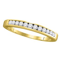 0.25 CTW Diamond Single Row Wedding Ring 14KT Yellow Gold - REF-31K4W