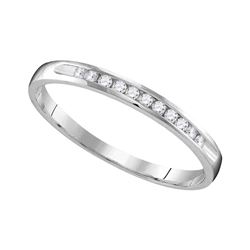 0.11 CTW Diamond Wedding Anniversary Ring 10KT White Gold - REF-14N9F