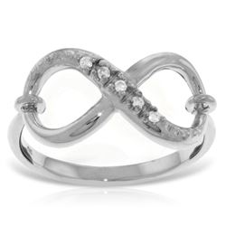 Genuine 0.03 ctw Diamond Anniversary Ring Jewelry 14KT White Gold - REF-46X7M