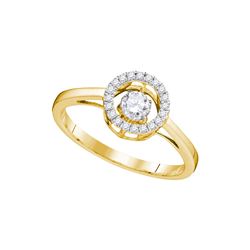 0.18 CTW Diamond Solitaire Bridal Wedding Engagement Ring 10KT Yellow Gold - REF-26F3N