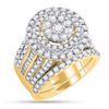 Image 1 : 3.12 CTW Diamond Cluster Bridal Engagement Ring 14KT Yellow Gold - REF-254W9K
