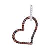 Image 1 : 0.17 CTW Red Color Diamond Dangle Heart Pendant 10KT Rose Gold - REF-16K4W
