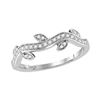 Image 1 : 0.15 CTW Diamond Vine Floral Stackable Ring 10KT White Gold - REF-22W4K