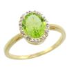 Image 1 : Natural 1.41 ctw Peridot & Diamond Engagement Ring 14K Yellow Gold - REF-27W5K