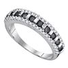 Image 1 : 0.50 CTW Black Color Diamond Symmetrical Ring 10KT White Gold - REF-22X4Y