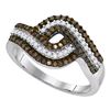 Image 1 : 0.50 CTW Brown Color Diamond Ring 10KT White Gold - REF-25W4K