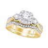 1 CTW Diamond Bridal Wedding Engagement Ring 14k Yellow Gold - REF-194Y9X