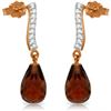 Genuine 4.78 ctw Garnet & Diamond Earrings Jewelry 14KT Rose Gold - REF-46P2H