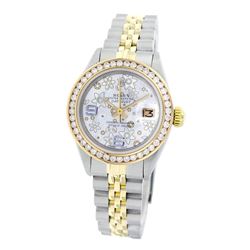 Rolex Pre-owned 26mm Womens Custom Flower with 9 & 6 Marker Two Tone - REF-540M4R