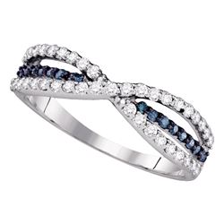 0.49 CTW Blue Color Diamond Ring 14KT White Gold - REF-32X9Y