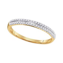 0.15 CTW Diamond Double Row Ring 10KT Yellow Gold - REF-8W9K