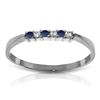 Genuine 0.11 ctw Sapphire & Diamond Ring Jewelry 14KT White Gold - REF-27Z5N