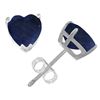 Genuine 3.1 ctw Sapphire Earrings Jewelry 14KT White Gold - REF-31K2V