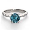 Image 1 : 14K White Gold Jewelry 1.41 ctw Blue Diamond Solitaire Ring - REF#243N6R-WJ13239