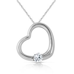 Genuine 0.25 ctw Diamond Anniversary Necklace Jewelry 14KT White Gold - REF-78Z9N