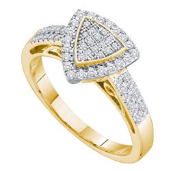 0.33 CTW Diamond Triangle Cluster Ring 10KT Yellow Gold - REF-30Y2X