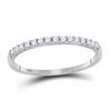 Image 1 : 0.15 CTW Diamond Stackable Size 9 Wedding Ring 14k White Gold - REF-18Y2X