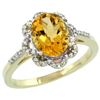 Image 1 : Natural 1.85 ctw Citrine & Diamond Engagement Ring 10K Yellow Gold - REF-29R3Z