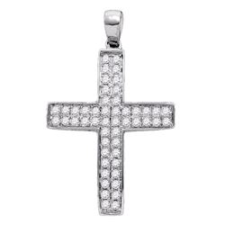 0.52 CTW Diamond Cross Pendant 10KT White Gold - REF-41X9Y