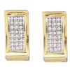 Image 1 : 0.15 CTW Diamond Triple Row Huggie Earrings 10KT Yellow Gold - REF-22K4W