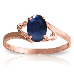 Genuine 1 ctw Sapphire Ring Jewelry 14KT Rose Gold - REF-22T3A