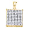 Image 1 : 0.30 CTW Pave-set Diamond Square Cluster Pendant 10KT Yellow Gold - REF-24Y2X