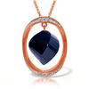 Genuine 15.35 ctw Sapphire & Diamond Necklace Jewelry 14KT Rose Gold - REF-124P2H