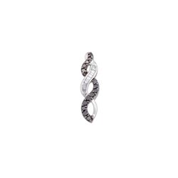 0.33 CTW Black Color Diamond Woven Infinity Pendant 14KT White Gold - REF-18H2M