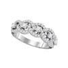 Image 1 : 0.96 CTW Pave-set Diamond Linked Circle Ring 14KT White Gold - REF-89X9Y