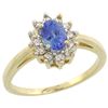 Image 1 : Natural 0.67 ctw Tanzanite & Diamond Engagement Ring 14K Yellow Gold - REF-49G9M