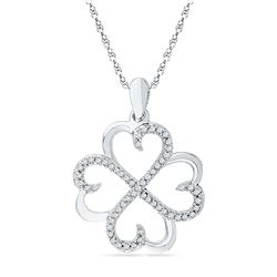 0.20 CTW Diamond Heart Love Pendant 10KT White Gold - REF-19F4N