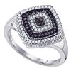 Image 1 : 0.35 CTW Black Color Diamond Cluster Ring 10KT White Gold - REF-34N4F