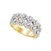 Image 1 : 1.34 CTW Diamond Double Row Circle Cluster Ring 14KT Yellow Gold - REF-149K9W