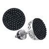 Image 1 : 0.50 CTW Black Color Diamond Cluster Earrings 10KT White Gold - REF-41M9H