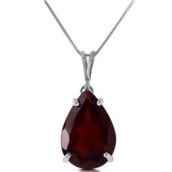 Genuine 5 ctw Garnet Necklace Jewelry 14KT White Gold - REF-33P2H