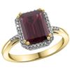 Image 1 : Natural 2.63 ctw Rhodolite & Diamond Engagement Ring 10K Yellow Gold - REF-32K7R