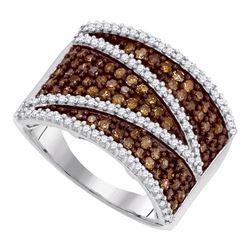 1 CTW Cognac-brown Color Diamond Ring 10KT White Gold - REF-44W9K