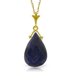 Genuine 7.8 ctw Sapphire Necklace Jewelry 14KT Yellow Gold - REF-52V2W